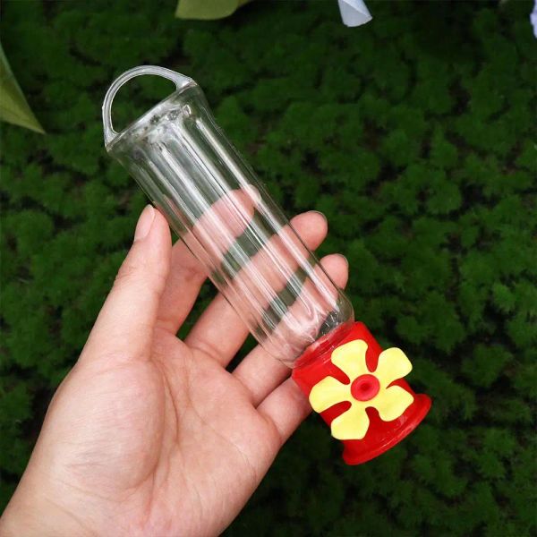 Transparent Hummingbird Feeders Removable Plastic Hanging Bird with Wires Long-lasting Yard