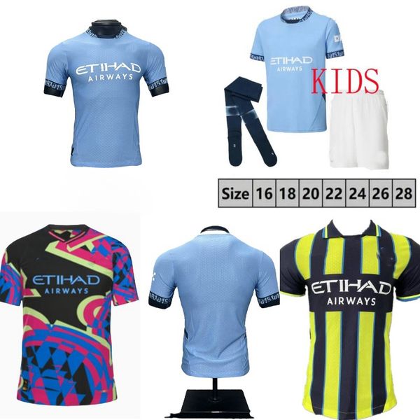 

24 25 HAALAND Football Shirt Soccer Jerseys Home Cities Away Football Shirt Kids Mans ISTANBUL KIT MAHREZ GREALISH DE BRUYNE FODEN 2024 J.Alvarez MANCHESTE, 24-25 home fans