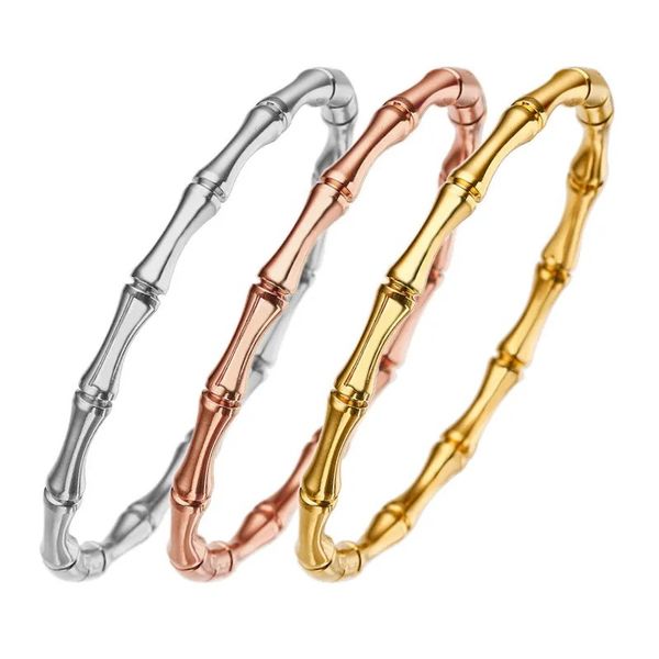 

Designer bracelet Europe America export high three color trendy clasps feel and solid women's bamboo with creative bracelets