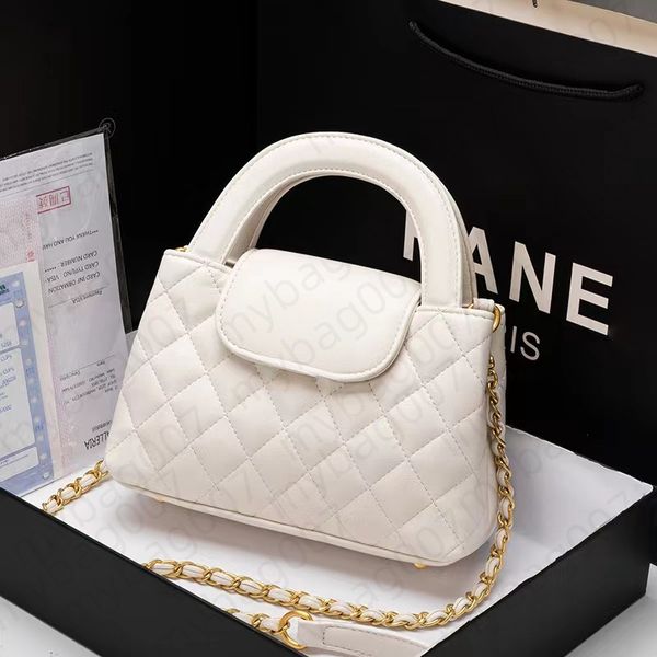 

Top Desinger Bags Lingge Bag Fashion Genuine Leather Small Fragrance Handheld Shoulder Bag 2024 New, White