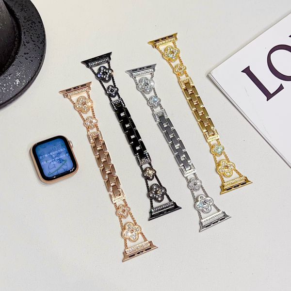 

Dia for Straps 49mm 45mm 41mm Bg Metal Four-leaf Clover iwatch Bands Ultra 9 8 7 6 Apple Watch Bracelets 44mm 40mm