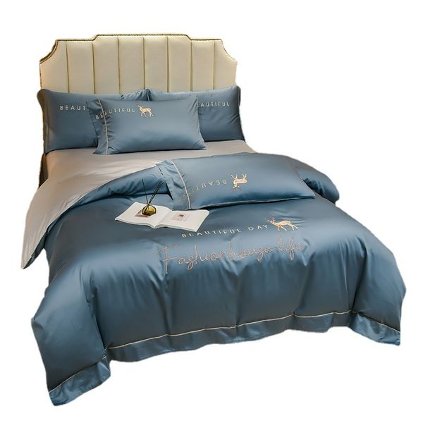 

Summer Ice Silk 4-Piece Bed Sheet - Nude Sleeping Bedding Set for Dormitory, Multi-color