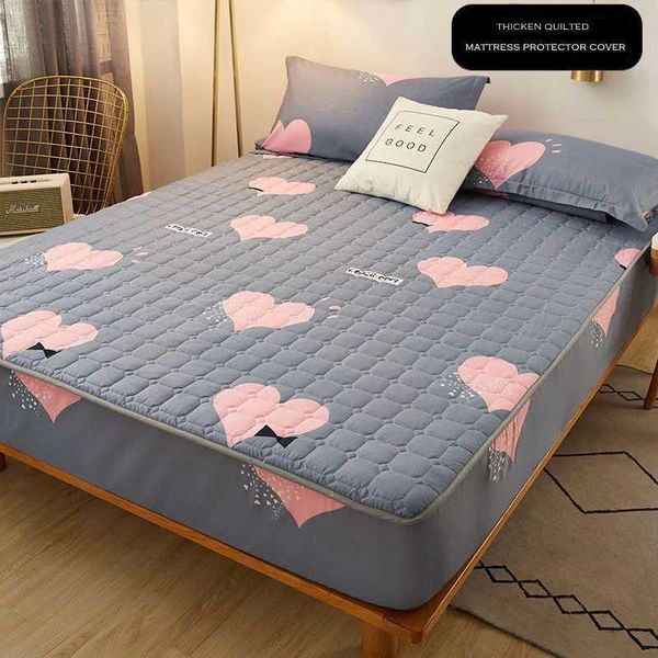 

Bedding sets WOSTAR Thicken quilted mattress protector cover couple double bed elastic fitted sheet style king size protection pad 180 H240521 81DW, Pristine ivory