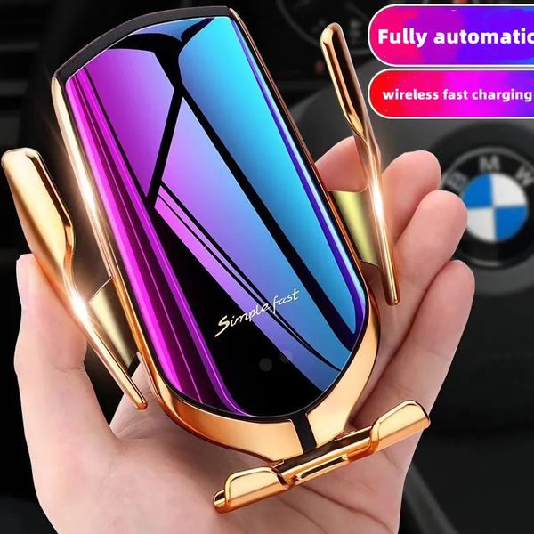

car Mobile phone Holders Smart Sensor Automatic Clamping Car Charger Stand Air Outlet Multifunction Phone Holder Auto Wireless Charging Bracket