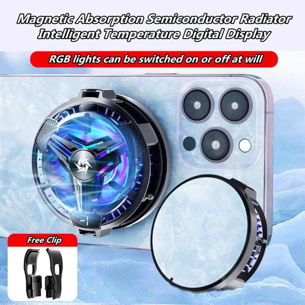 

Phone Mobile Semiconductor Magnetic Radiator With Rgb Cooling Fan For Pubg Game Compatible For Iphone 14 Pro Max