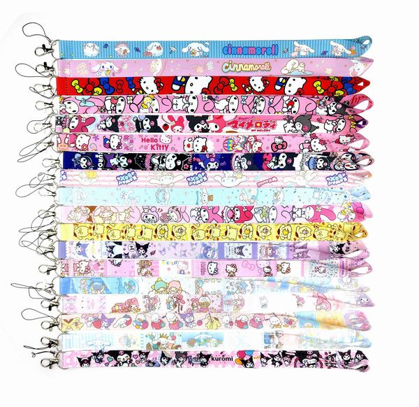 

designer Kawaii Cinnamoroll My Melody Kuromi Cat Lanyard For Keychain ID Card Cover Pass Gym Mobile Phone USB Badge Holder Key Ring Neck Straps Accessories