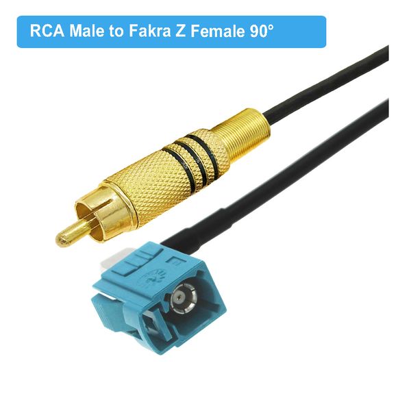 

Extended BEVOTOP Fakra Z Male to RCA Male Plug Video Cable Adapter Pigtail Car Parking Reversing Rear View Camera Adapter Cable