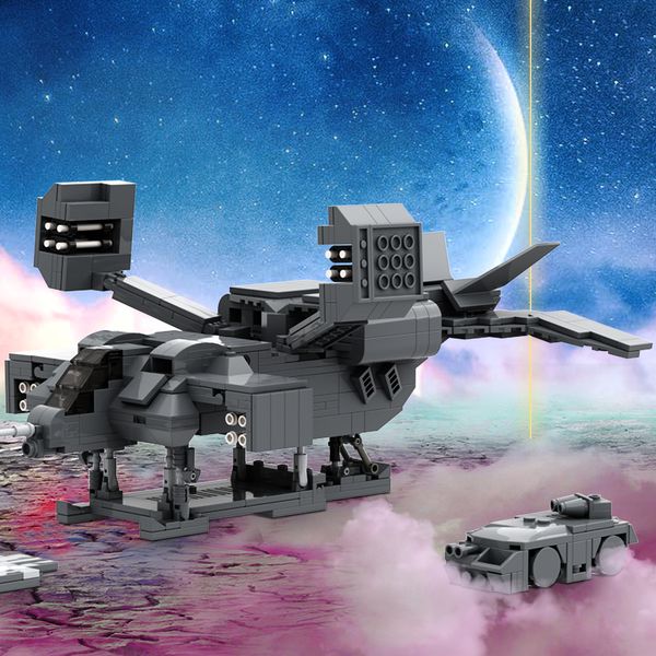 

Aliens MOC Cheyenne Dropship and APC Bricks Space Shuttle Armed Transport Aircraft Model Building Block Kids Toy Birthday Gift