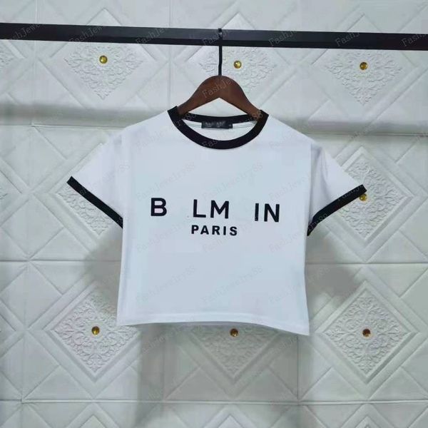 

Womens Designer T Shirt Crop Top Letters Printed Tee Summer T-Shirt Female Casual Short Sleeves Crew Neck, Rosybrown