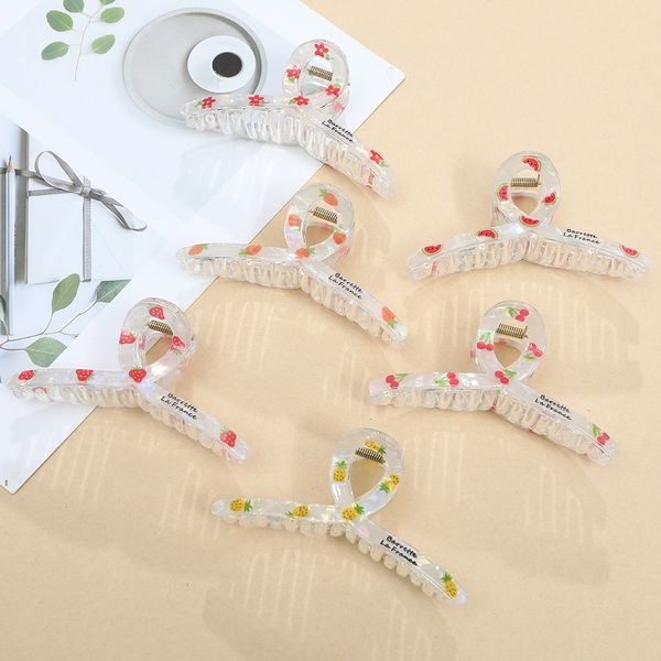 

new strawberry, watermelon, cherry flower clip, acrylic hair clip, transparent pan hair clip