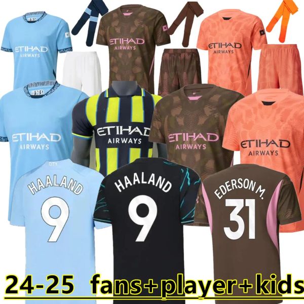 4XL 3XL 24 25 HAALAND Man CityS Soccer Jerseys 2024 2025 Player Fans GREALISH FODEN STERLING Football Shirt DE BRUYNE GESUS BERNARDO MAHREZ Maillot Foot Men Kids Kits