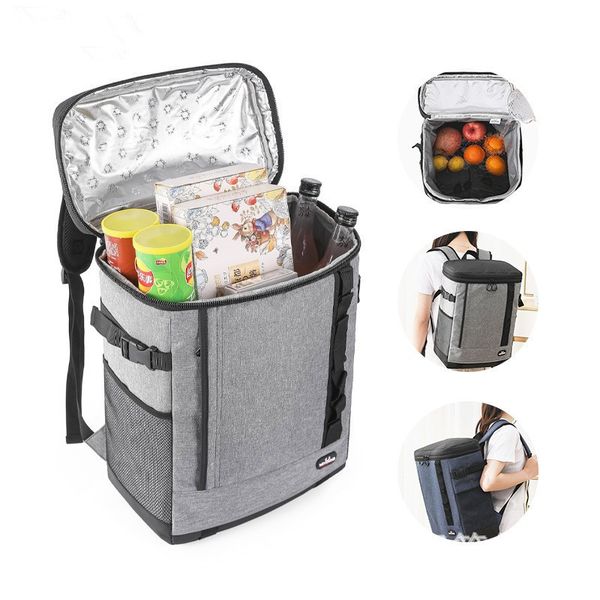 

Versatile shoulder bag simple large-capacity double-color waterproof picnic insulation backpack travel leisure refrigeration package factory wholesale, Blue