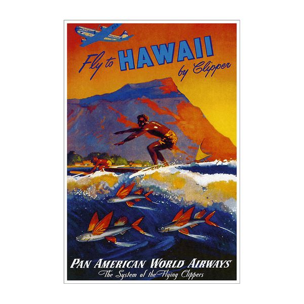 

Hawaiian Pan Am Airways Travel Poster Wall Art Decoration Poster Canvas Print