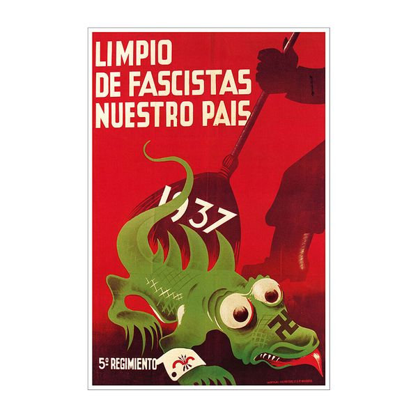 

Limpio De Fascistas Vintage Spanish Civil War Military Propaganda Wall Art Decoration Poster Canvas Print