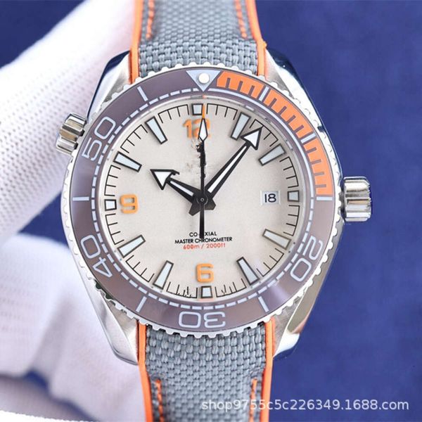 

Designer Mechanical Watches Automatic Mechanical Watch Lao Jia Gui Wang Men's Watch Fully Automatic Mechanical Watch Night Glow, White shell blue face