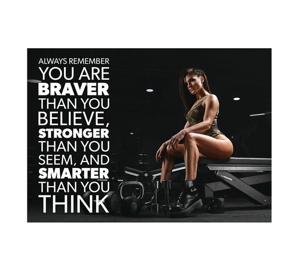 

Bodybuilding Gym Workout Motivation Inspiration Quote You Are Braver Wall Art Decoration Poster Canvas Print
