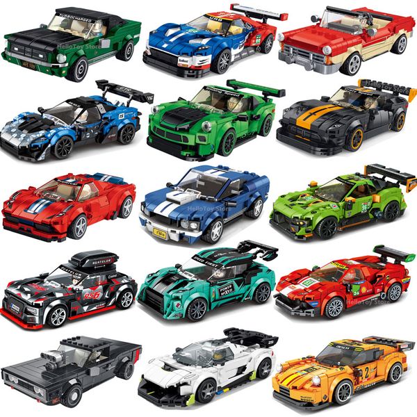 

Speed City Champions Racing Super Sports Race Car Model Pull Back Vehicle Building Blocks Kits Bricks Classic Kids Boy Toys Gift