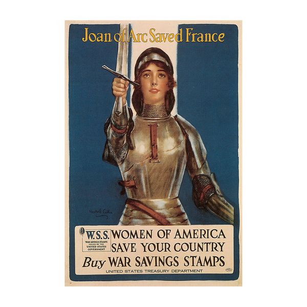 

Joan of Arc Saved France Vintage World War One US Military Propaganda Wall Art Decoration Poster Canvas Print
