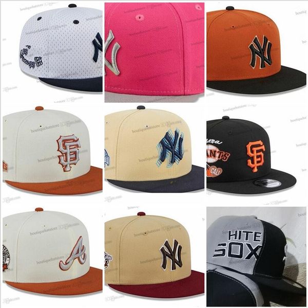 

2024 USA New York Baseball Cap 22 Colors Adjustable Hat for Men Vintage Flat Sport Snapback Brown, Sky blue