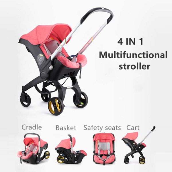 

3 With Car Seat Infant Cart High Landscope Folding Baby Carriage Prams For Newborn Travel Stroller 4 in 1 L240525