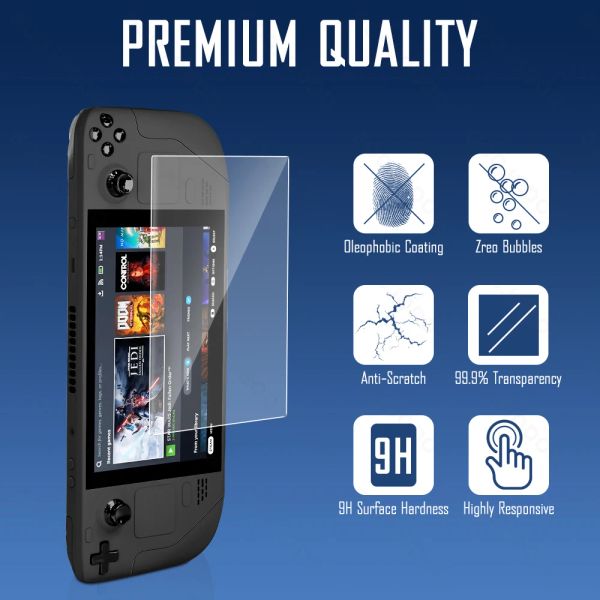 3 Packs Tempered Glass For Steam Deck Screen Protector Protective Film