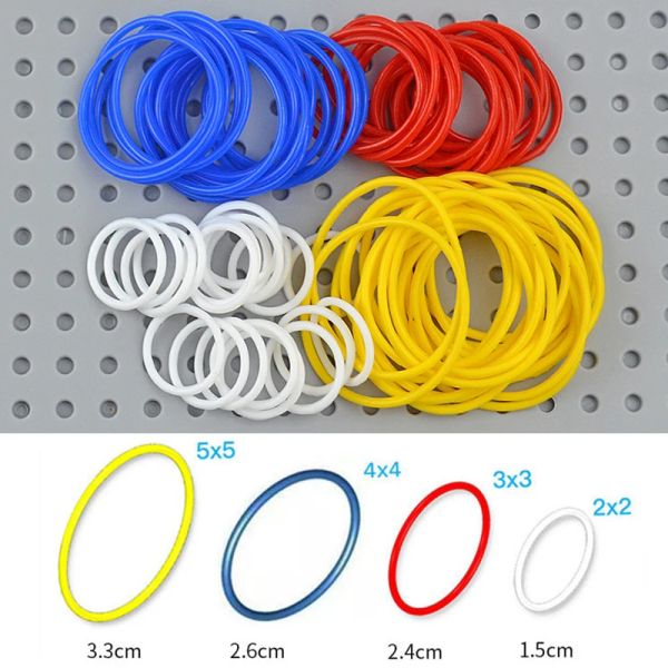 10Pcs High-Tech Rubber Band 2x2 3x3 4x4 5x5 EV3 Building Blocks Compatible 85543 85544 Rubber Belt Bricks Educational Leduo Toys