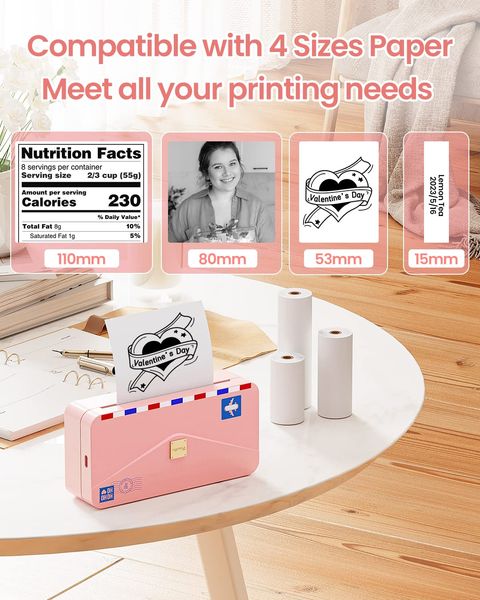 Phomemo new M04AS Thermal Printer 25/53/80/110mm 2025 Mini Mobile Photo Adhesive Paper Bluethooth