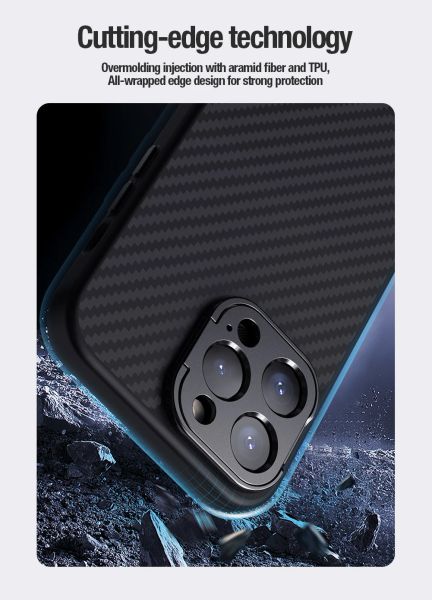 Magsafe Case For iPhone 15 Pro Max Nillkin Aramid Fiber Magnetic Case With Kickstand For iPhone 14 Pro Case For iPhone 13 ProMax