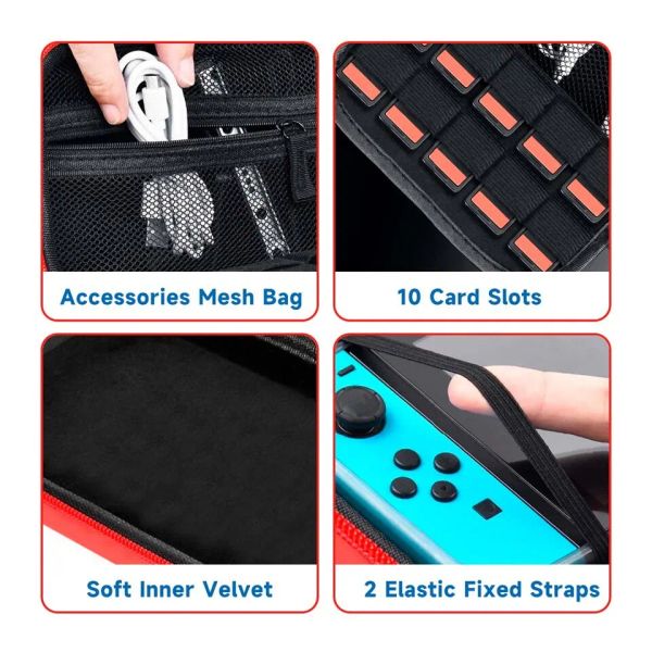 GAMINJA Storage Bag For Nintendo Switch Portable NS Console Nintendo Switch OLED Game Accessories Carrying Case Travel Cover Set