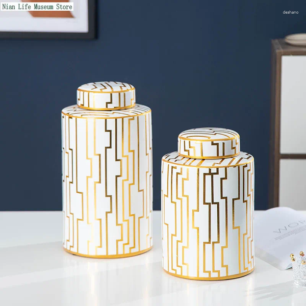 

Nordic Vases Luxury Storage Jars Ceramic Home Furnishing Modern Decoration Handmade Crafts Interior Accessories