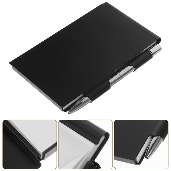Mini Black Small Hardcover Server Note Padssss Office School Notepad Pocket Planner Metal Case