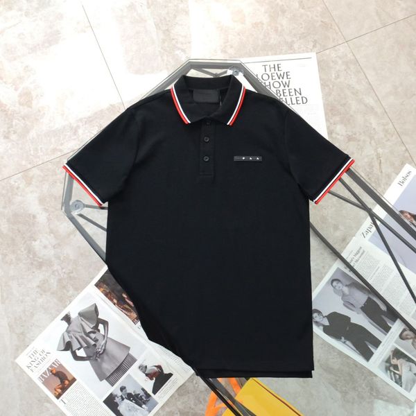designer fashion top high quality business clothing embroidered collar details short sleeve polo shirt mens tee m-2xl