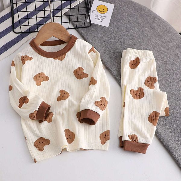 

Longuewear Set Underwear Pamas 2pcs Soft Fabric 5-day Shpping Baby Clothes Sleepwear Outfit L2405, Khaki