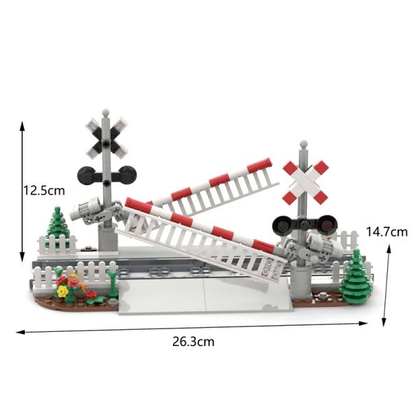 MOC City Train Building Block Train Track Corridor Elevating Rod Pedestrian Crossing Assembly Children's Toy Birthday Gift