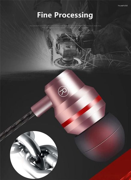 

Metal HiFi Bass Stereo 35mm Wired Earphone With Microphone In Ear Headphones Earbuds Handsfree Headset For Phone Gaming Laptop Wpasm, Blue