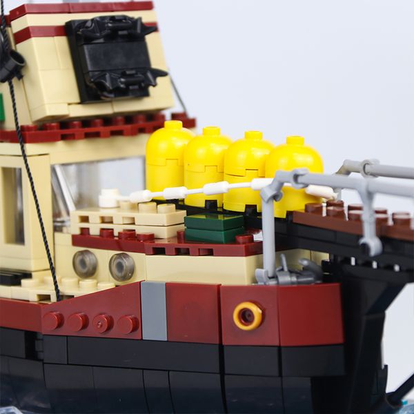 

The BZB MOC Orca Jaws Ship Series Building Blocks Fishing Boat Model DIY Assembly bricks Toys Adult Children Birthday best Gifts