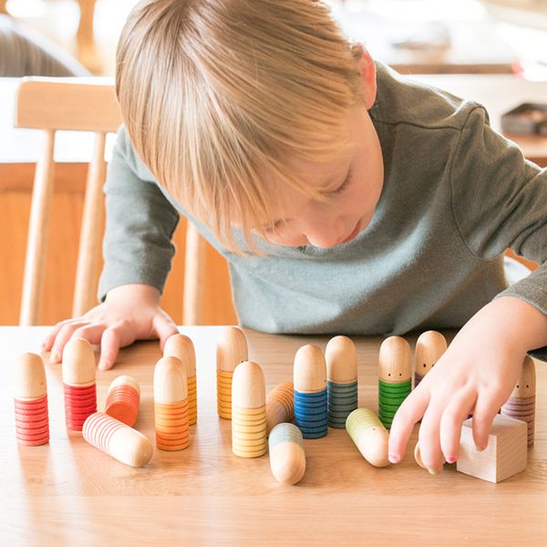 

Parts Kids Loose Play Materials Rainbow Blocks Children Wooden Constructor Waldorf Toys Montessori At Home Toddler Activities, Multicolor