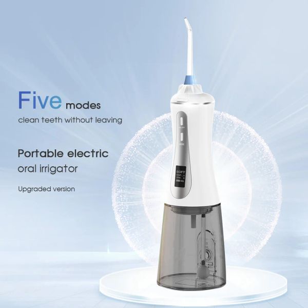 OLED Screen Inductive 5 new Mode Rechargeable Water Floss For False Dental Teeth Cleaner Jet 2025 Electric Oral Irrigator 350ml Tank