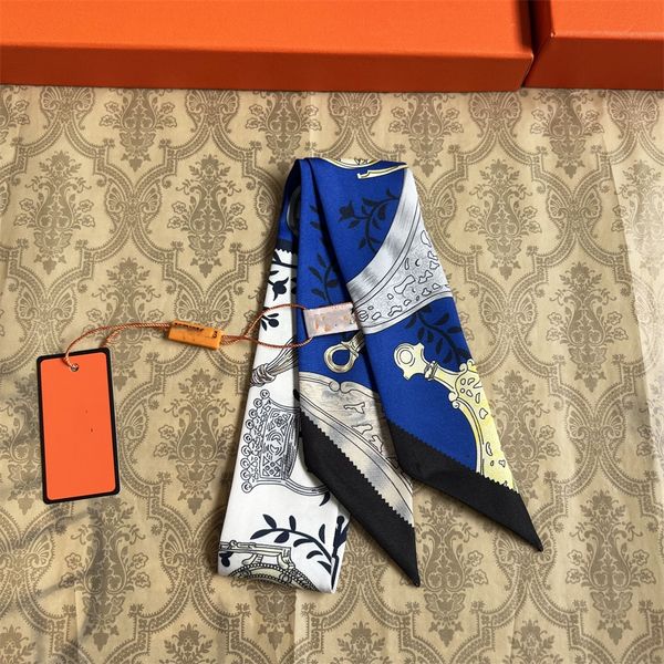 

Designer Letters Print Floral Silk Scarf Headband for Women Fashion Long Handle Bag Scarves Shoulder Tote Luggage Ribbon Head