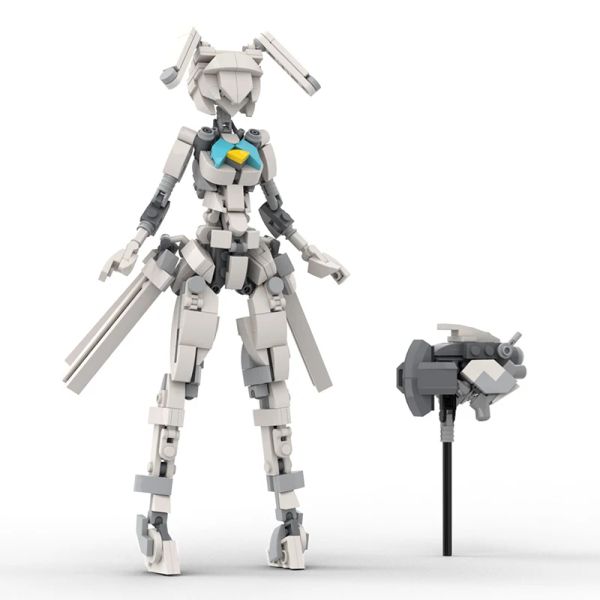 BuildMoc Chappie Armor-plated Robot Mobile Suit Girl Battle Machine Bricks Toys and Hobbies For Children Gifts
