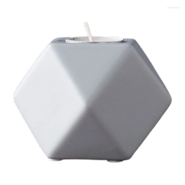 

Holders Candle Ceramic Tealight Hexagon Shaped Geometric Pillar Holder Elegant Candlestick Tabletop Decor Home Furnishing Desk stick