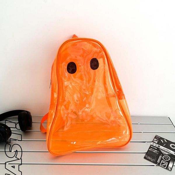 

Factory sales men's and women's shoulder bags summer fashion ghost student backpack personality funny transparent PVC beach backpack trend handbag 6679#, Green