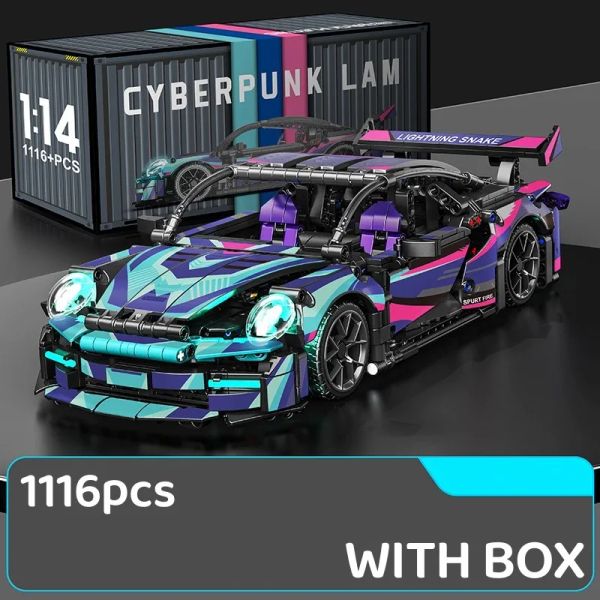 1:14 Porsched RSR Blocks Super Sport Car Technical Building Bricks Model City Racing Vehicle Christmas Gift For Kids Boys Toys