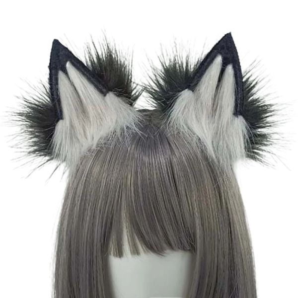 Anime Wolf Tail Cosplay Prop Plush Headband Halloween Party Gift Large Wolf Tail Cosplay Costume Accessories for Women