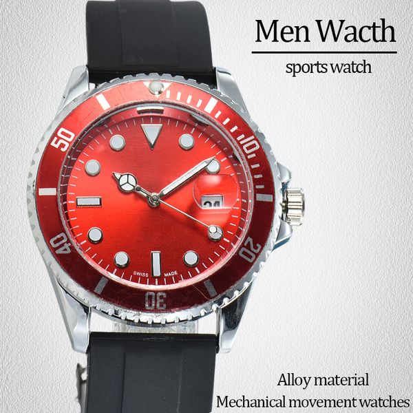 

swiss watches mens watches high quality luxury designers watches 40MM mechanical movement watch Silicone watchstraps casual dress fashion business Wristwatches, #13 black