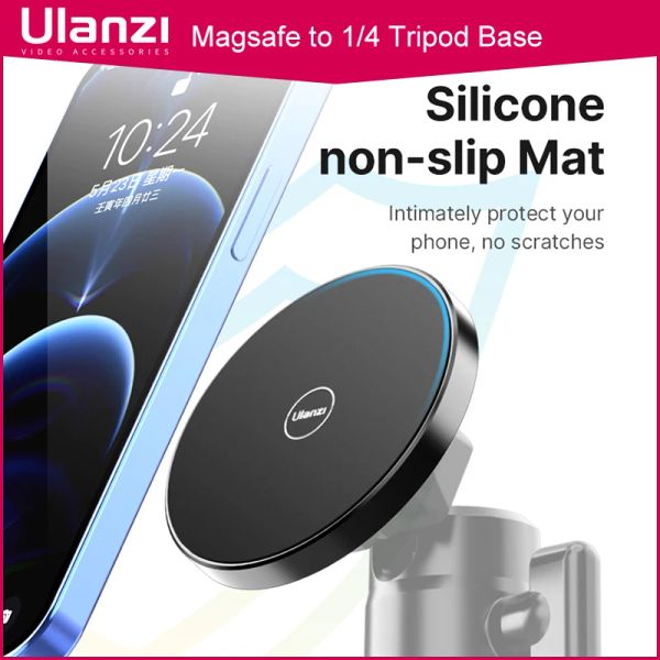 Ulanzi R101 Magsafe to 2025 1/4 Tripod Base Mount Universal for iPhone 12 13 14 15 Mini/ Pro/ Pro Max new Phone Holder Clamp Clip