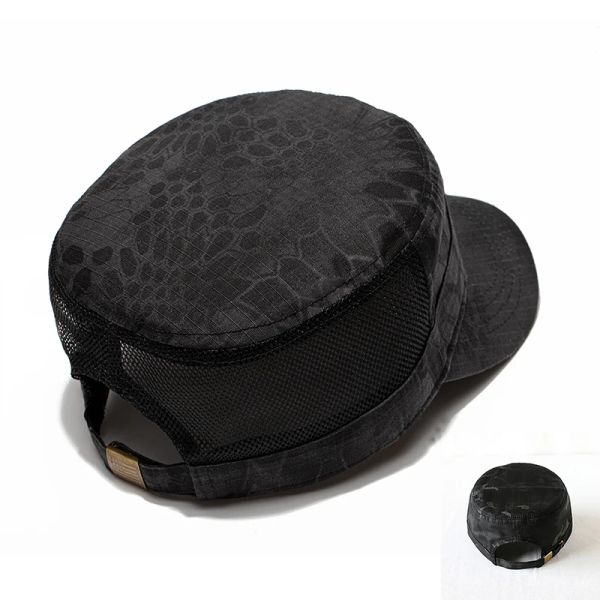 

Men's New Fashion Python Pattern Camouflage Army Hat Ladies F1 Tactical Training Fishing Hunting Hiking Sports Flat Baseball Cap, Select