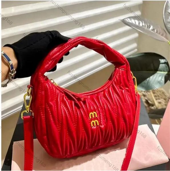 

Designer Cleo miuimiui satchel tote hobo Genuine Leather luxury handbag designer shoulder strap clutchwander bags Womens fashion bag famous purse, Pink