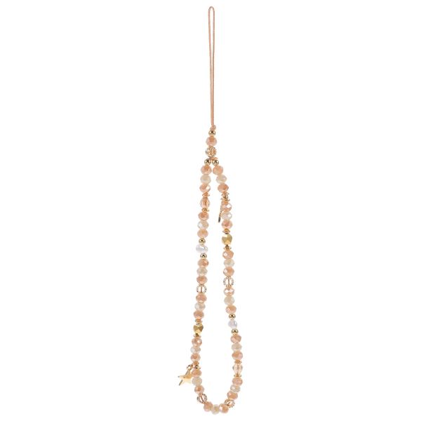 Decor Five Phone Lanyard Beaded Cellphone Chain Pendant Pink Strap Cute Charm