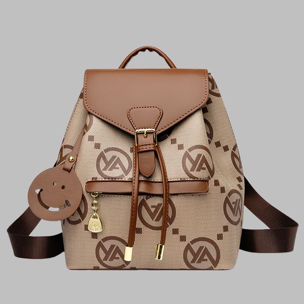

Factory wholesale shoulder bag 4 colors flip drawstring fashion backpacks simple atmosphere color matching leather handbag popular polka dot women backpack 5506#, Blue